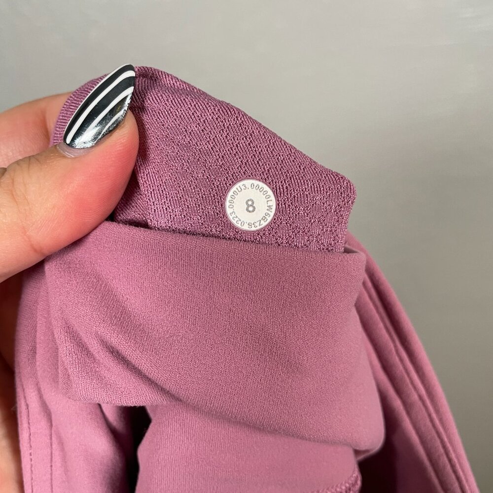 Lululemon Women 8 Pink Dark Oxide Groove Super High Rise Crop 23" Nulu Pocket - Picture 9 of 9